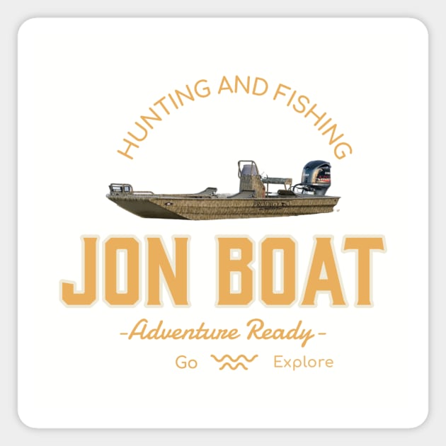 JON BOAT FISHING AND HUNTING Sticker by Cult Classics
